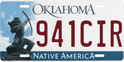 OK license plate 941CIR