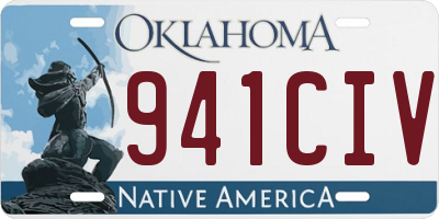 OK license plate 941CIV