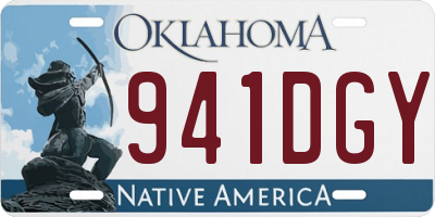 OK license plate 941DGY
