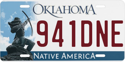 OK license plate 941DNE