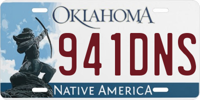 OK license plate 941DNS
