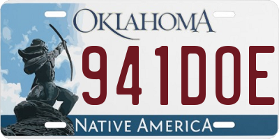 OK license plate 941DOE
