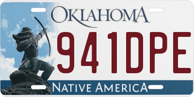 OK license plate 941DPE