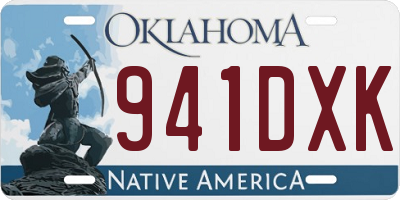OK license plate 941DXK