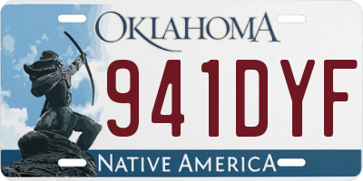 OK license plate 941DYF