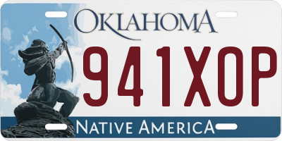 OK license plate 941XOP