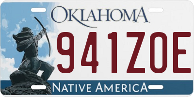 OK license plate 941ZOE