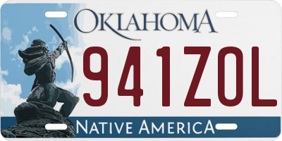 OK license plate 941ZOL