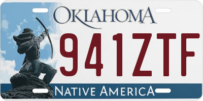 OK license plate 941ZTF