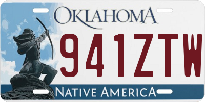 OK license plate 941ZTW