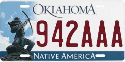 OK license plate 942AAA