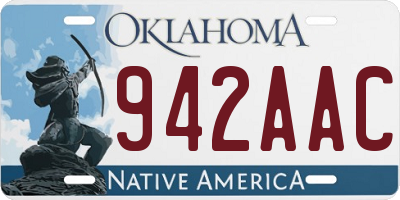 OK license plate 942AAC