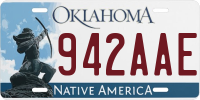 OK license plate 942AAE