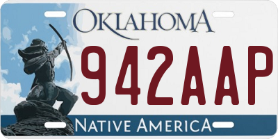 OK license plate 942AAP
