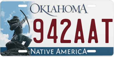 OK license plate 942AAT
