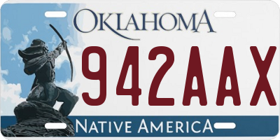 OK license plate 942AAX