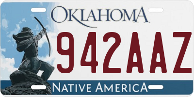 OK license plate 942AAZ