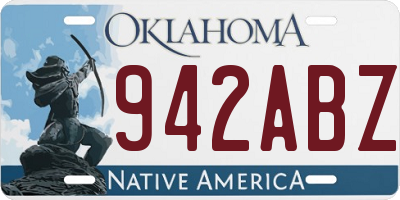 OK license plate 942ABZ