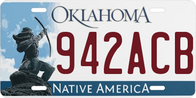 OK license plate 942ACB