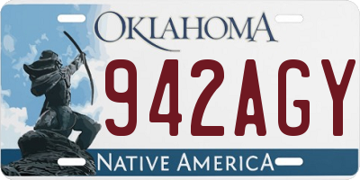 OK license plate 942AGY