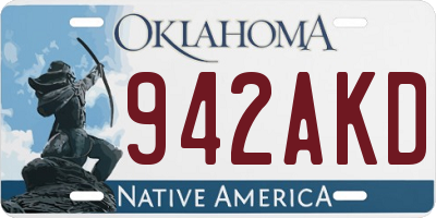 OK license plate 942AKD