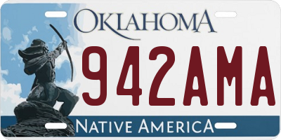 OK license plate 942AMA