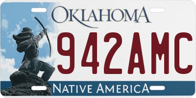 OK license plate 942AMC