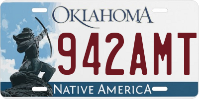 OK license plate 942AMT