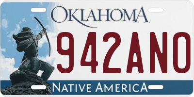 OK license plate 942ANO
