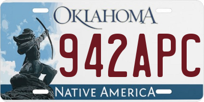 OK license plate 942APC