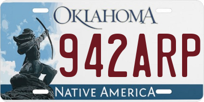 OK license plate 942ARP