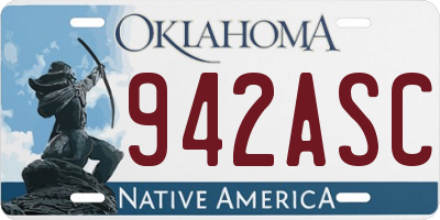 OK license plate 942ASC