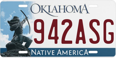 OK license plate 942ASG