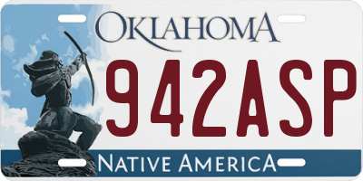 OK license plate 942ASP