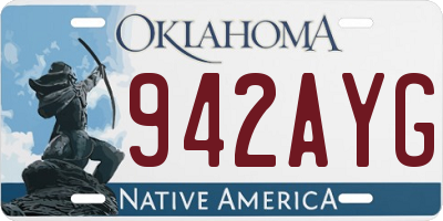 OK license plate 942AYG