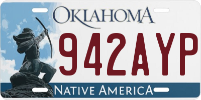 OK license plate 942AYP