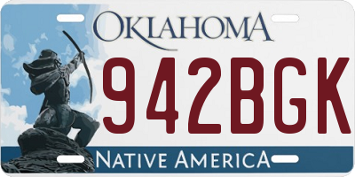 OK license plate 942BGK