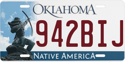 OK license plate 942BIJ