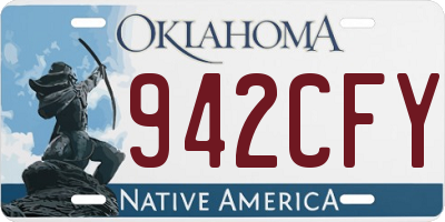 OK license plate 942CFY