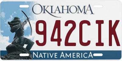 OK license plate 942CIK