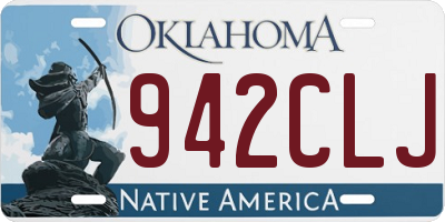 OK license plate 942CLJ