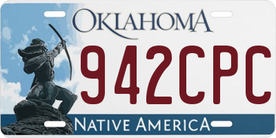 OK license plate 942CPC