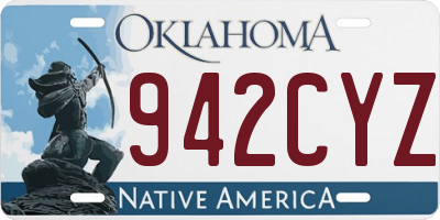 OK license plate 942CYZ