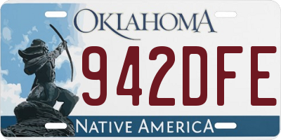 OK license plate 942DFE