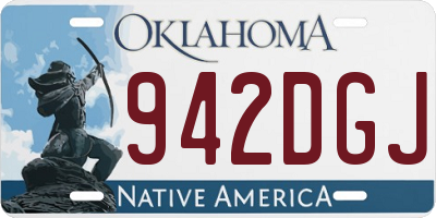 OK license plate 942DGJ