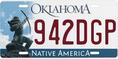OK license plate 942DGP