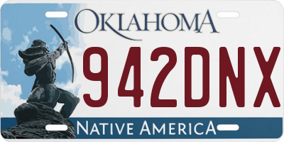 OK license plate 942DNX