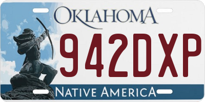OK license plate 942DXP