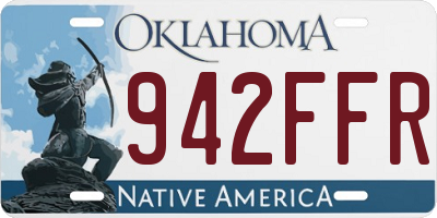 OK license plate 942FFR