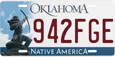OK license plate 942FGE